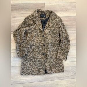 (LIKE NEW) D/STRUCT Women’s Leopard Print Dress Coat